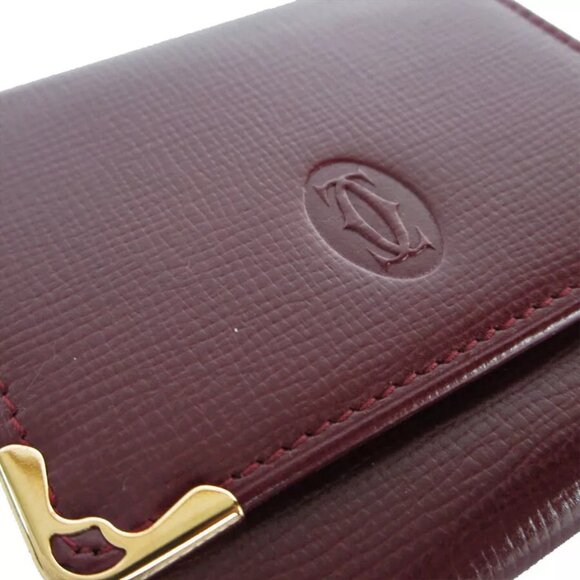 CARTIER Coin case Burgundy leather - Picture 8 of 11